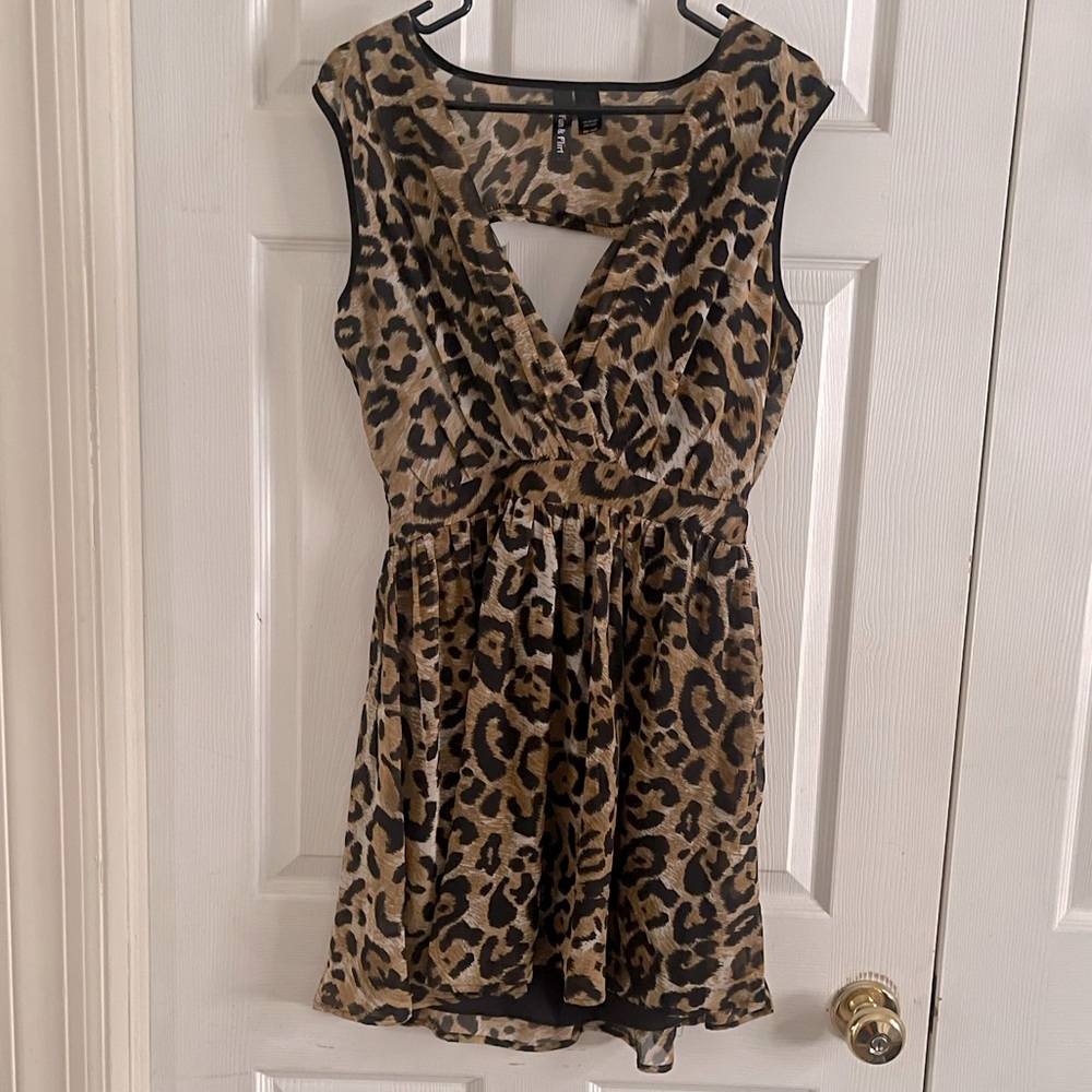 Sexy cut out cheetah print dress